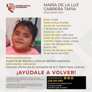 Solicitan apoyo para localizar a menor y su mamá