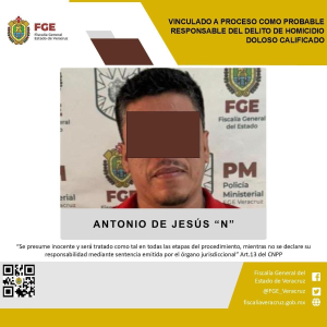 Vinculan a proceso a Antonio de Jesús “N” por homicidio doloso calificado en Naranjos