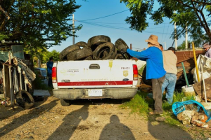 Eliminan tiradero de llantas en desecho en Poza Rica