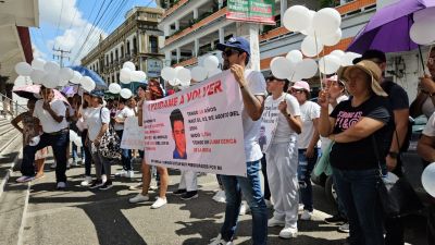 Protestan en Tuxpan para exigir localización de joven desaparecido