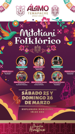 Invita Gobierno Municipal al Mitotiani Folklórico.