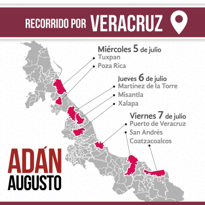 ADÁN AUGUSTO LÓPEZ RECORRERÁ EL ESTADO DE VERACRUZ EL 5, 6 Y 7 DE JULIO: SERGIO GUTIÉRREZ LUNA